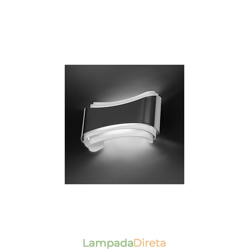 Recurso cromado moderno e contemporâneo integrado para arandelas de parede com luz ambiente
