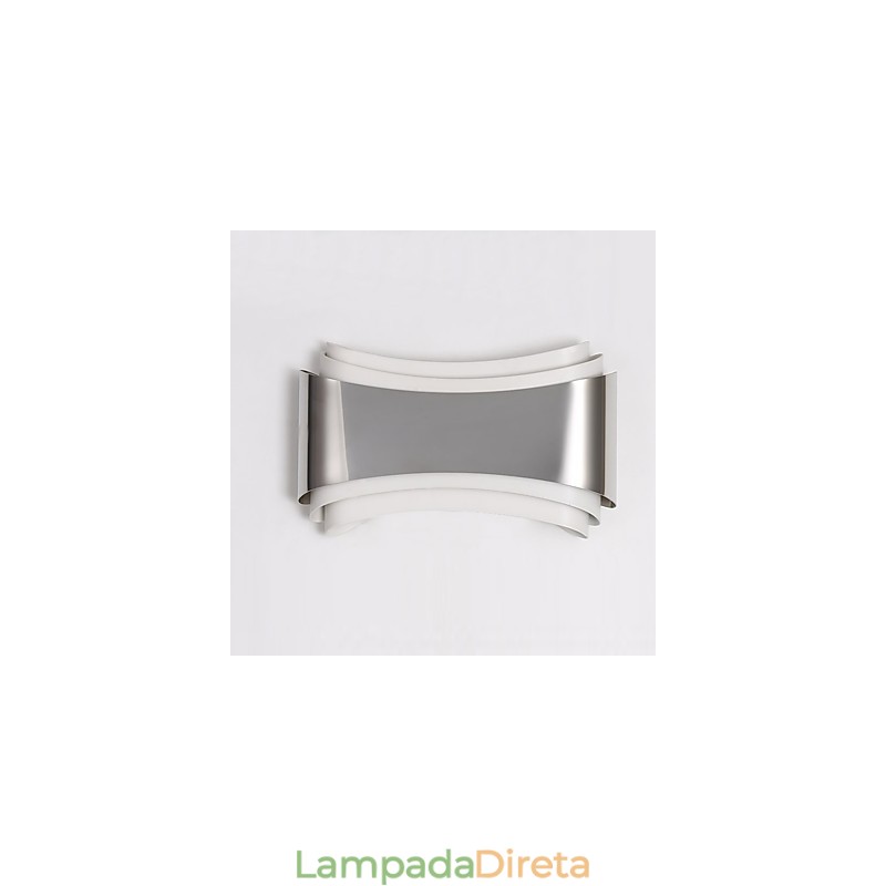 Recurso cromado moderno e contemporâneo integrado para arandelas de parede com luz ambiente
