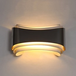 Recurso cromado moderno e contemporâneo integrado para arandelas de parede com luz ambiente