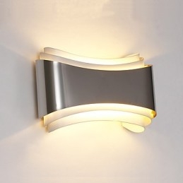 Recurso cromado moderno e contemporâneo integrado para arandelas de parede com luz ambiente