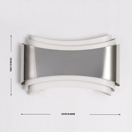 Recurso cromado moderno e contemporâneo integrado para arandelas de parede com luz ambiente