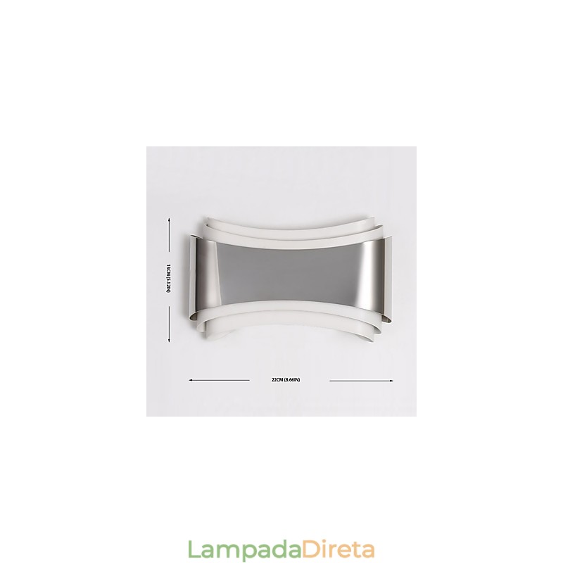 Recurso cromado moderno e contemporâneo integrado para arandelas de parede com luz ambiente