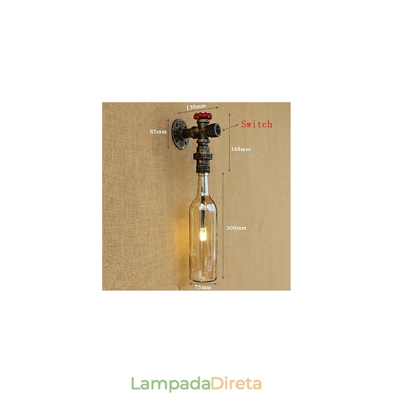 Luminária de parede Amber Water com interruptor