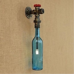 Interruptor de parede com luz de parede de garrafa de tubo de água