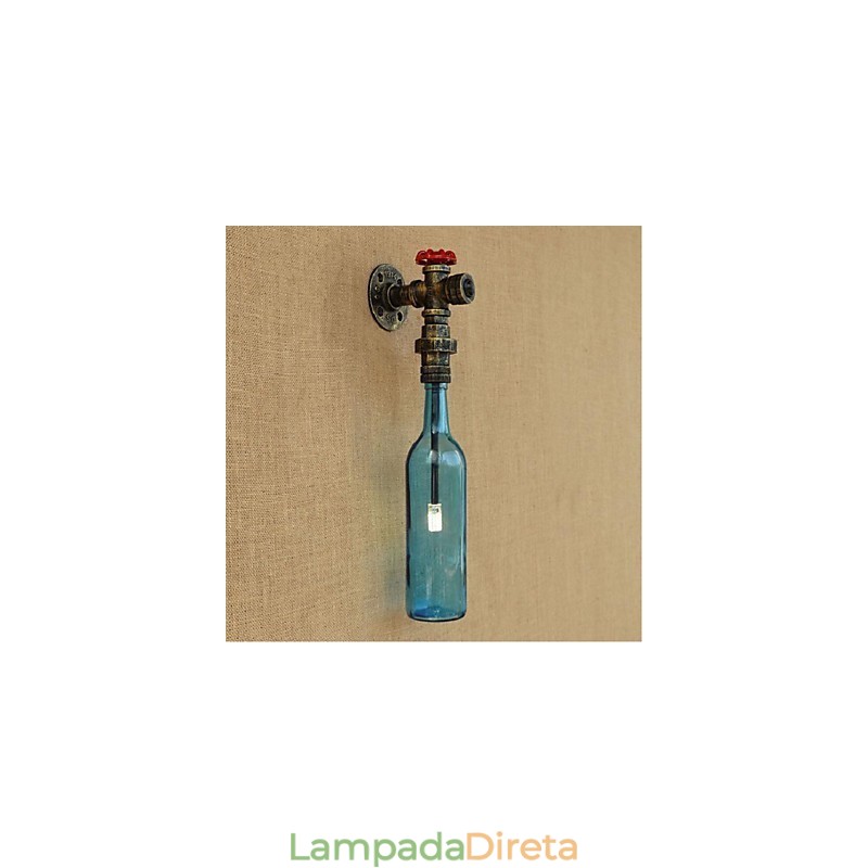 Interruptor de parede com luz de parede de garrafa de tubo de água