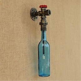 Interruptor de parede com luz de parede de garrafa de tubo de água