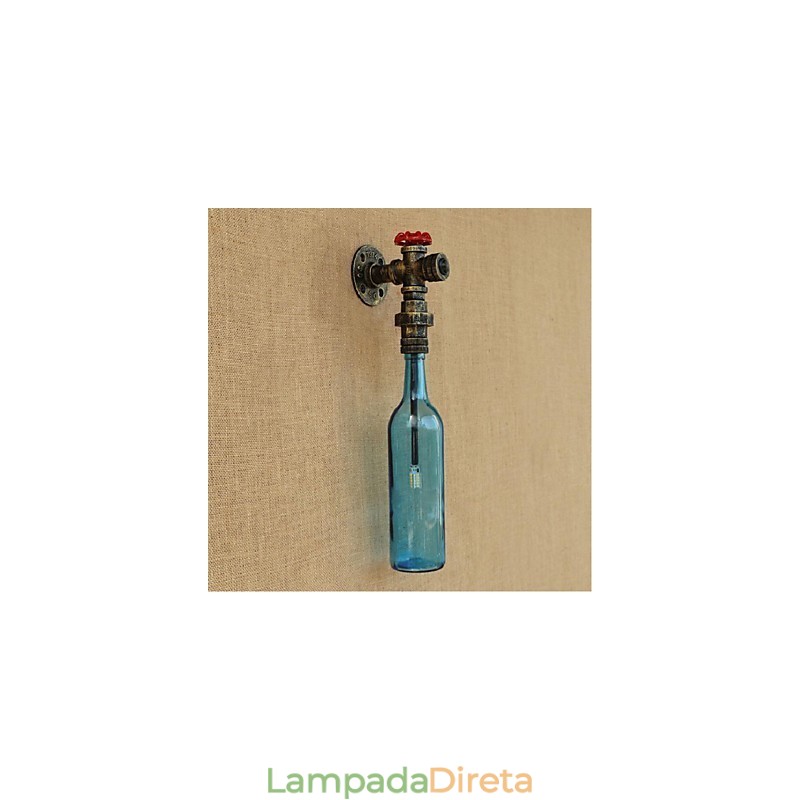 Interruptor de parede com luz de parede de garrafa de tubo de água