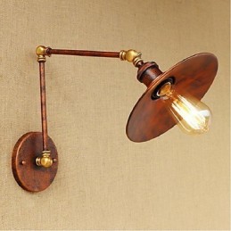 Braço longo Meio enferrujado Industrial Retro Nostalgic Retrátil Dobrável Arandelas de Parede Luz de Parede