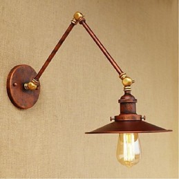 Braço longo Meio enferrujado Industrial Retro Nostalgic Retrátil Dobrável Arandelas de Parede Luz de Parede