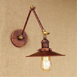Braço longo Meio enferrujado Industrial Retro Nostalgic Retrátil Dobrável Arandelas de Parede Luz de Parede