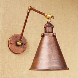 Braço longo Meio ferrugem Retro Criativo Nostalgic Retrátil Dobrável Arandelas de Parede Luz de Parede
