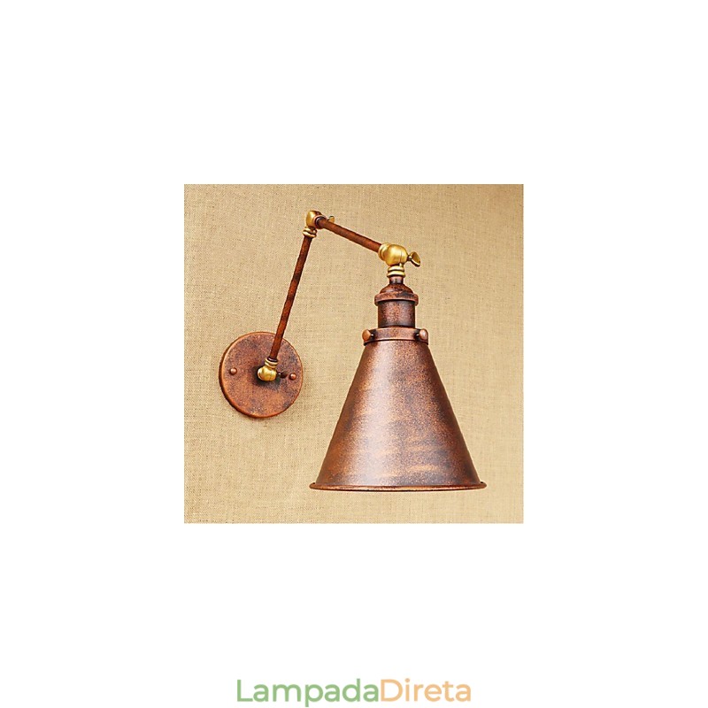 Braço longo Meio ferrugem Retro Criativo Nostalgic Retrátil Dobrável Arandelas de Parede Luz de Parede