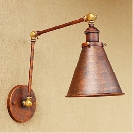 Braço longo Meio ferrugem Retro Criativo Nostalgic Retrátil Dobrável Arandelas de Parede Luz de Parede