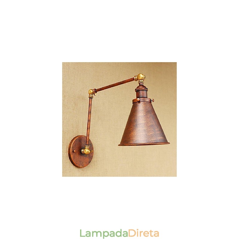 Braço longo Meio ferrugem Retro Criativo Nostalgic Retrátil Dobrável Arandelas de Parede Luz de Parede