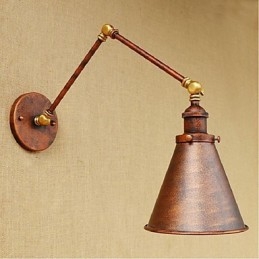 Braço longo Meio ferrugem Retro Criativo Nostalgic Retrátil Dobrável Arandelas de Parede Luz de Parede
