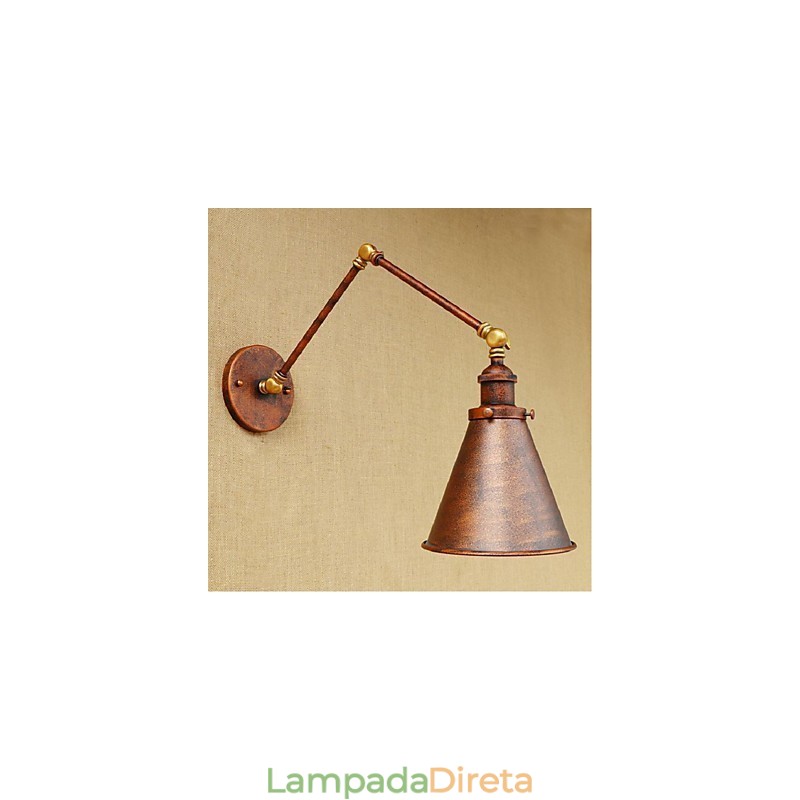 Braço longo Meio ferrugem Retro Criativo Nostalgic Retrátil Dobrável Arandelas de Parede Luz de Parede