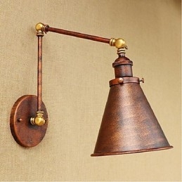 Braço longo Meio ferrugem Retro Criativo Nostalgic Retrátil Dobrável Arandelas de Parede Luz de Parede