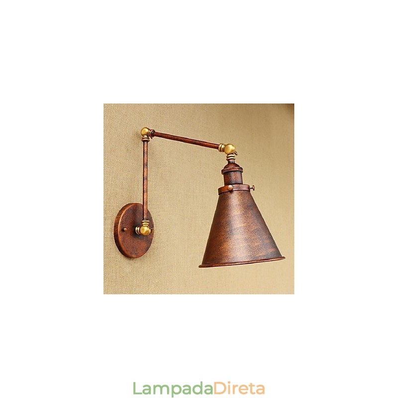 Braço longo Meio ferrugem Retro Criativo Nostalgic Retrátil Dobrável Arandelas de Parede Luz de Parede