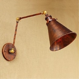 Braço longo Meio ferrugem Retro Criativo Nostalgic Retrátil Dobrável Arandelas de Parede Luz de Parede