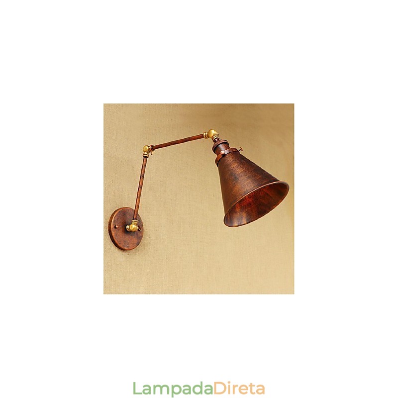 Braço longo Meio ferrugem Retro Criativo Nostalgic Retrátil Dobrável Arandelas de Parede Luz de Parede