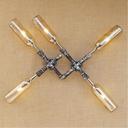Pintura rústica de chalé para arandelas de parede com luz ambiente