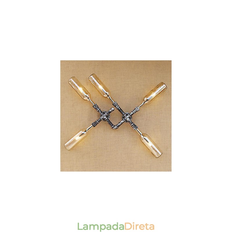 Pintura rústica de chalé para arandelas de parede com luz ambiente