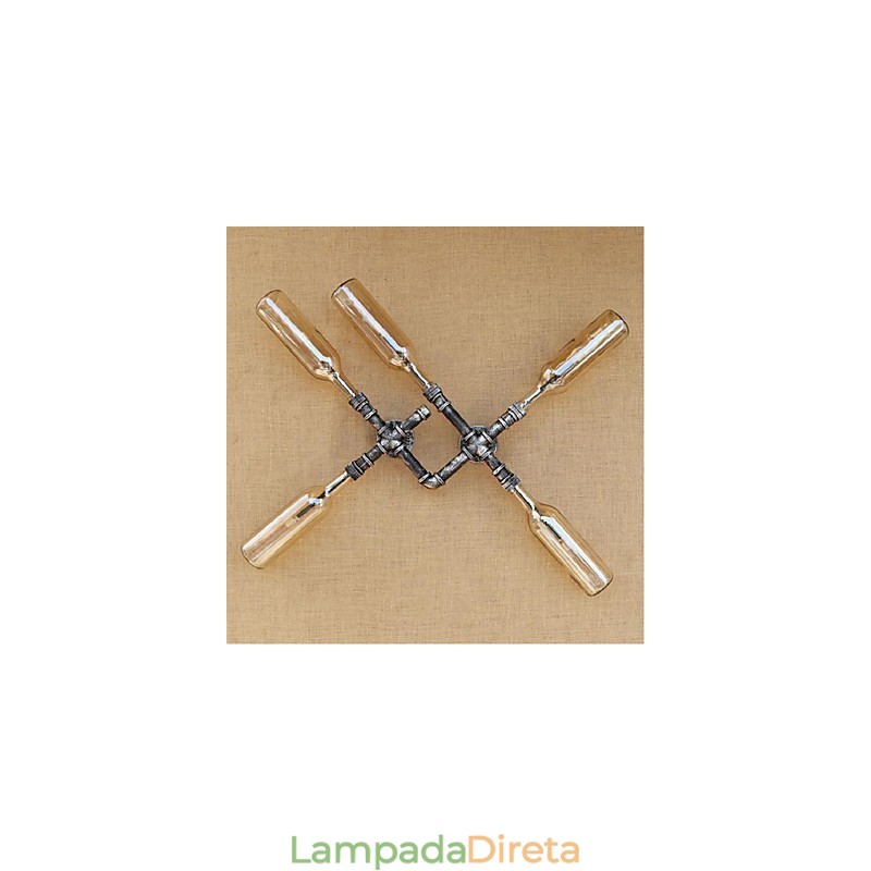 Pintura rústica de chalé para arandelas de parede com luz ambiente