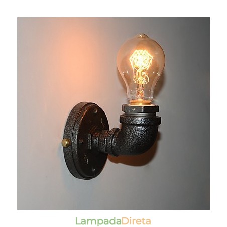 Luminária de parede decorativa de tubo de ferro industrial retrô simples Luminária de parede Luminária de parede decorativa de tubo de ferro industrial retrô simples Luminária de parede