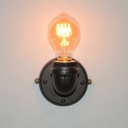 Luminária de parede decorativa de tubo de ferro industrial retrô simples Luminária de parede