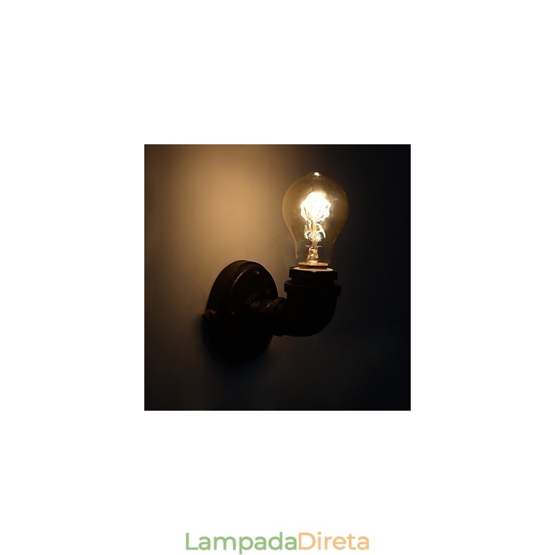 Luminária de parede decorativa de tubo de ferro industrial retrô simples Luminária de parede