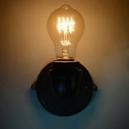 Luminária de parede decorativa de tubo de ferro industrial retrô simples Luminária de parede