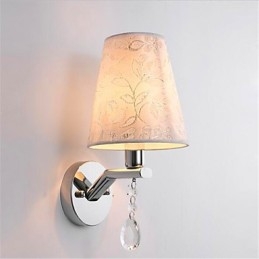 Recurso de prata contemporâneo moderno para arandelas de parede de luz ambiente de cristal