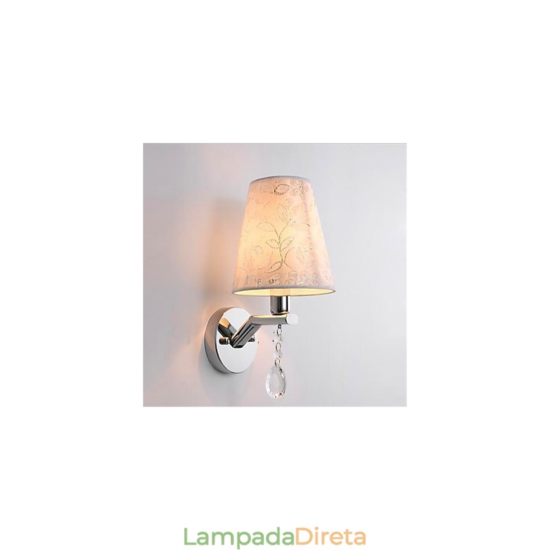 Recurso de prata contemporâneo moderno para arandelas de parede de luz ambiente de cristal