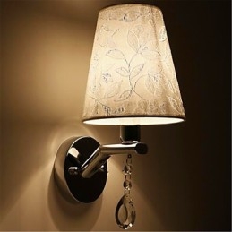 Recurso de prata contemporâneo moderno para arandelas de parede de luz ambiente de cristal