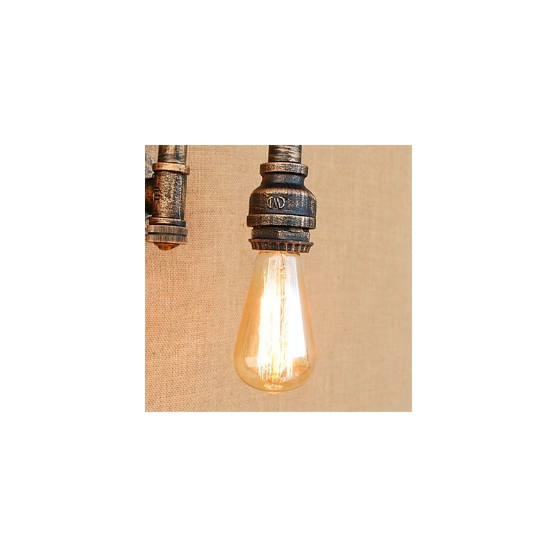 Pintura rústica de chalé para arandelas de parede com luz ambiente
