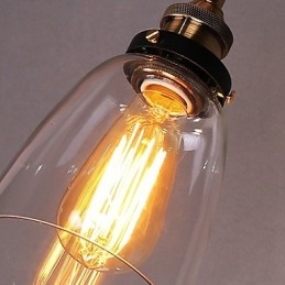 Luminária de parede de vidro industrial Edison Simplicity com base de metal para sala de jantar, sala de estudo, escritório, corredor, montagem na parede
