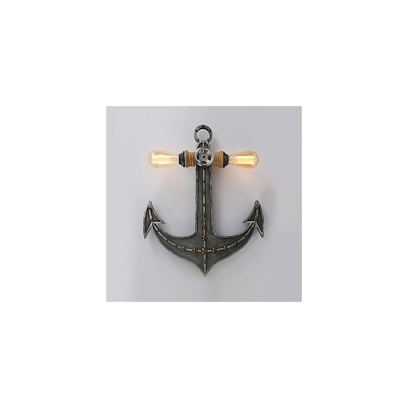 Luminárias de parede industriais vintage em forma de âncora de barco de madeira, decoração criativa de restaurante, café, bar