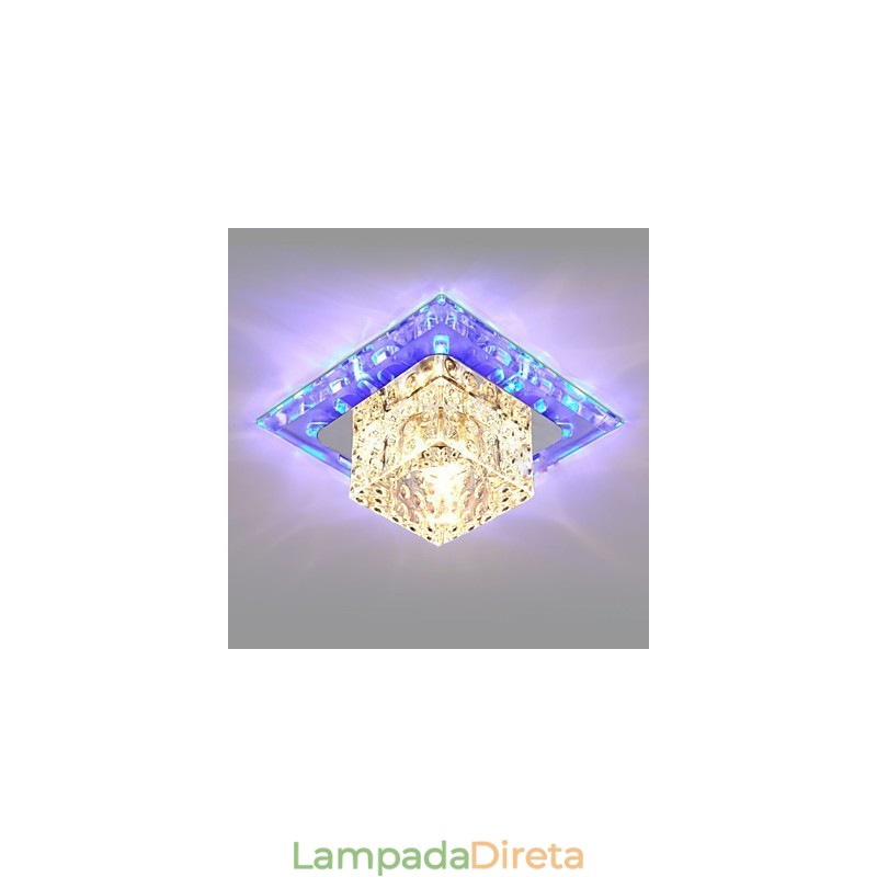 Mini lâmpada de teto de cristal holofote 3W lâmpada criativa tubo luz colorida cor quadrado luz dome