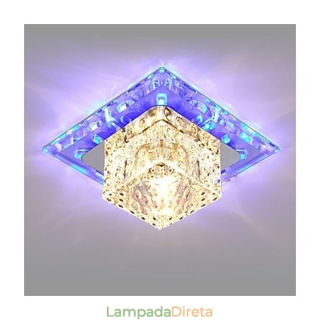 Mini lâmpada de teto de cristal holofote 3W lâmpada criativa tubo luz colorida cor quadrado luz dome Mini lâmpada de teto de cristal holofote 3W lâmpada criativa tubo luz colorida cor quadrado luz dome