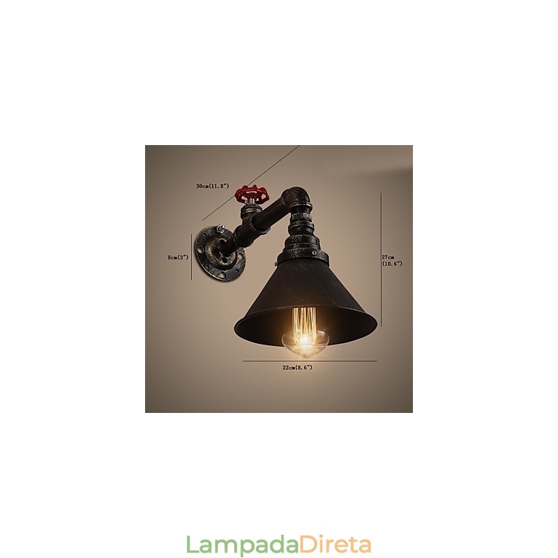 Luzes de parede de tubo de água estilo industrial retrô criativo country metal restaurante café bares mesa de bar arandelas de parede