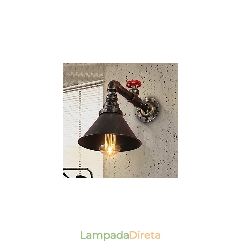 Luzes de parede de tubo de água estilo industrial retrô criativo country metal restaurante café bares mesa de bar arandelas de parede