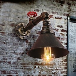 Luzes de parede de tubo de água estilo industrial retrô criativo country metal restaurante café bares mesa de bar arandelas de parede