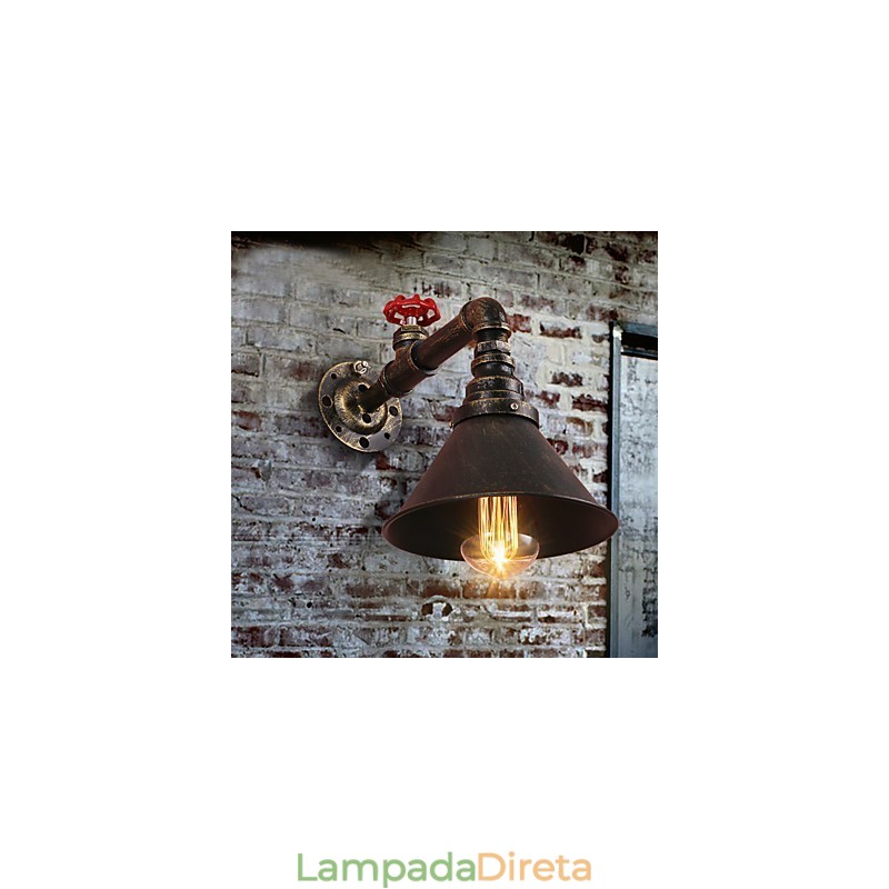 Luzes de parede de tubo de água estilo industrial retrô criativo country metal restaurante café bares mesa de bar arandelas de parede