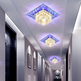Mini lâmpada de teto de cristal holofote 3W lâmpada criativa tubo luz colorida cor quadrado luz dome