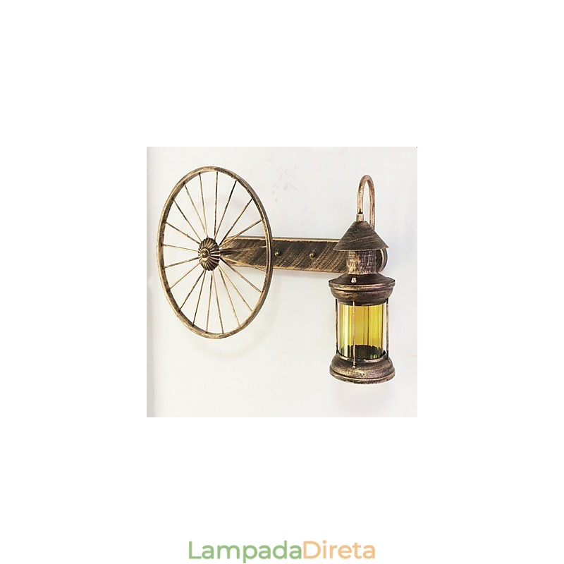 Pintura rústica de chalé para arandelas de parede estilo mini uplight, luminária de parede