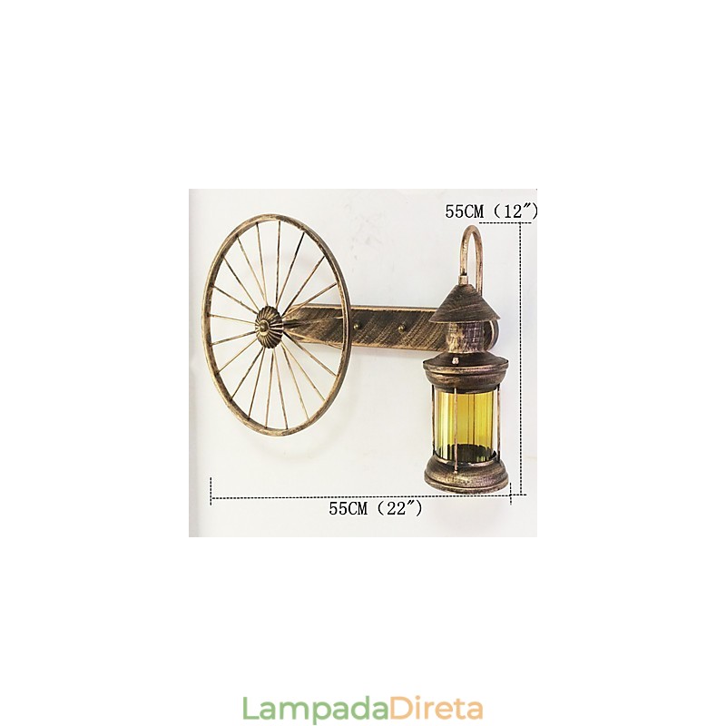 Pintura rústica de chalé para arandelas de parede estilo mini uplight, luminária de parede