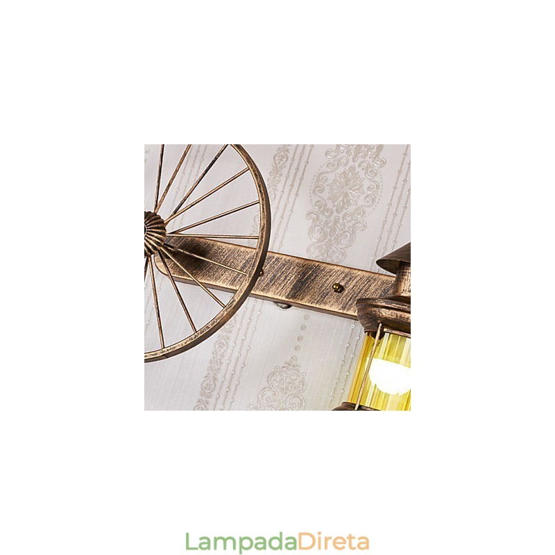 Pintura rústica de chalé para arandelas de parede estilo mini uplight, luminária de parede