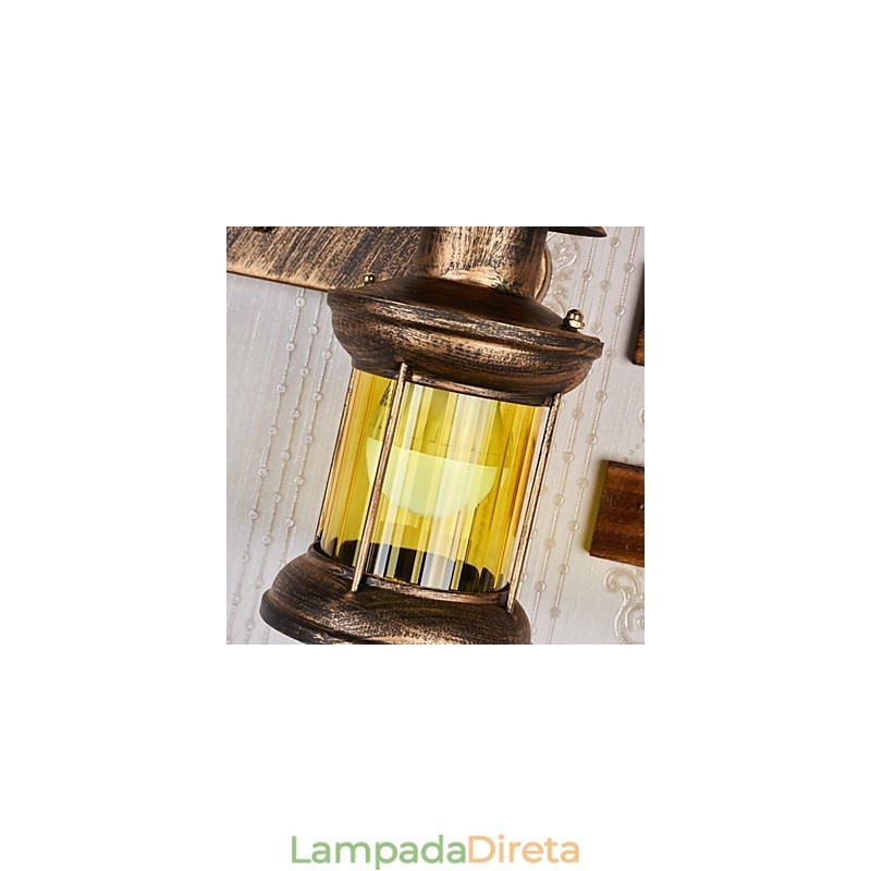 Pintura rústica de chalé para arandelas de parede estilo mini uplight, luminária de parede
