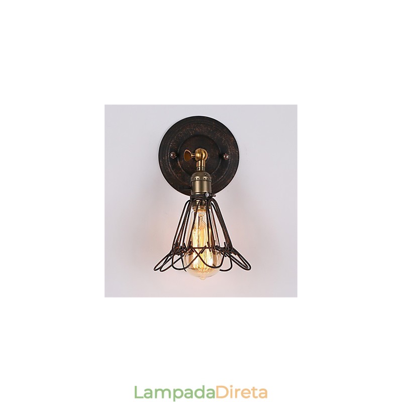 Luminárias de parede de metal estilo industrial retrô para restaurante, café, mini arandelas de parede