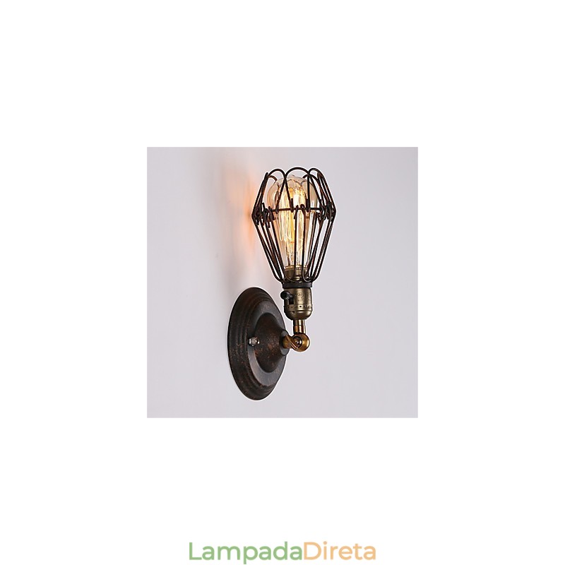Luminárias de parede de metal estilo industrial retrô para restaurante, café, mini arandelas de parede